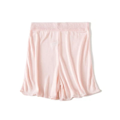 2 pares de cuecas femininas de malha de seda mini shorts calcinhas francesas respiráveis - Imagem 1 de 4