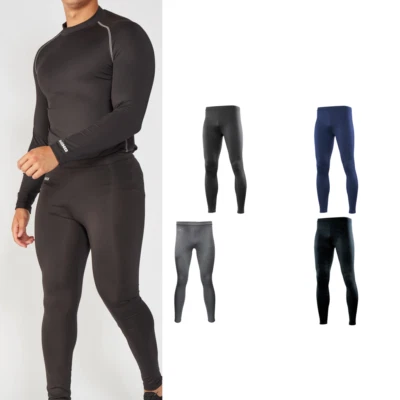 Rhino Men's Baselayer Leggings RH011 - Active Fitness Fitted Sportswear Trousers - Image 1 of 4