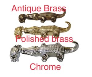 3 Amazing crocodile solid brass small 6.1/4" inch long Heavy Slide Bolt Old Styl - Picture 1 of 14