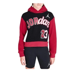 Nike Air Jordan Girls Hoodie Black Red White Long Sleeve S/M NWT - Picture 1 of 2