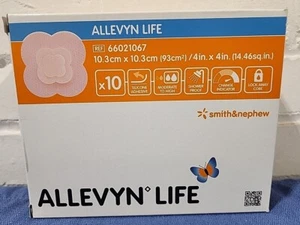 SMITH&NEPHEW●66021067● ALLEVYN LIFE ●SILICONE ADHESIVE FOAM DRESSING 10.3cm●10pc - Picture 1 of 4