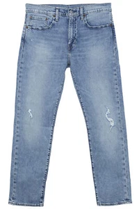Levi`s 502 Tapered Fit Stretchjeans Herren Denim Used Look Destroyed Blau - Picture 1 of 4