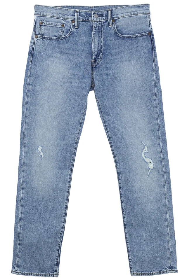 LEVI\'S Vaqueros elásticos Levi`s 502 Tapered Fit para hombre denim usados look destruido azul
