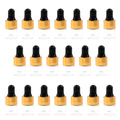 20 Stück Mini Leere Ätherische Öle Glas Fläschchen Tropfen Pipette Probe Dram Flaschen Neu