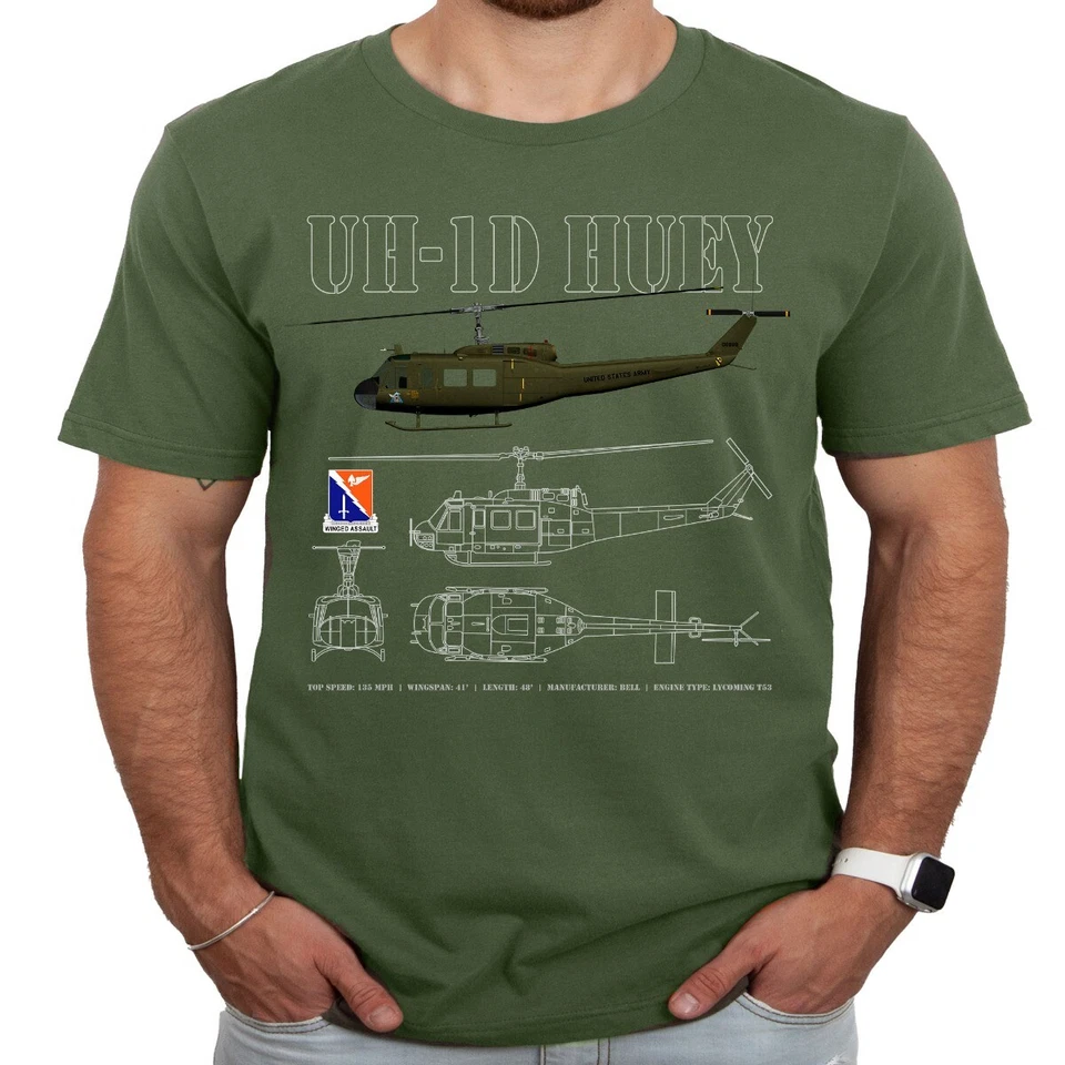 Зеленая рубашка UH-1D Huey Schematic Mil - Изображение 1 из 1