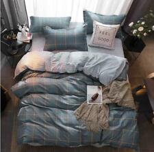 3D Blue Square Lattice Stripes KEP2342 Bed Pillowcases Quilt Duvet Cover Kay
