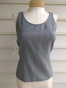 NWT size 10 CARLISLE VINTAGE GRAY SUMMER WOOL SLEEVELESS BLOUSE - Picture 1 of 5