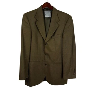 Geoffrey Beene Brown Blazer Jacket Wool Silk Blend Men's 38R EUC Career Office - Picture 1 of 9