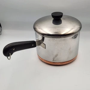 Revere Ware Kupferboden Kochtopf 7,25 in 3 Quart Edelstahl Prozess Patent - Bild 1 von 10