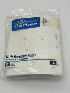 Sábana moisés tejida Gerber vintage años 90 100 % algodón EE. UU. línea de puntos pastel bebé NUEVO - Imagen 1 de 4