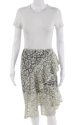 Falda envolvente Nanette Nanette Lepore para mujer beige floral línea A talla 4 Foto 1 de 4