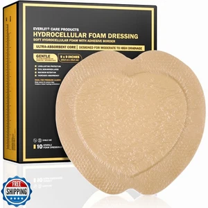 EVERLIT Sacrum Silicone Foam Dressing | Highly-Absorbent Waterproof Sacral Ba - Picture 1 of 5