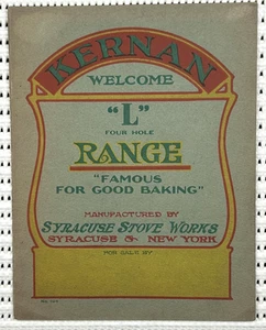 Antique Catalog Syracuse Stove Works Kernan "L" Range New York Illust. 8pg - Foto 1 di 6