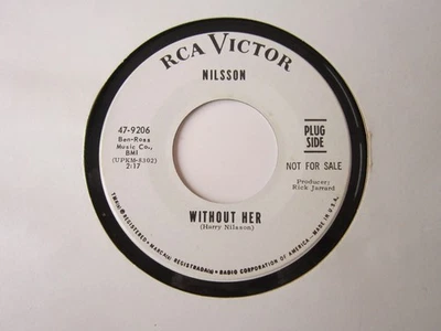 HARRY NILSSON Without Her RCA #9206 Promo EX - Image 1 of 2
