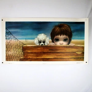 Keane 1963 "Beachhead '63" Lithograph Big Eyes Modern Art Mid Century 26.5x14 - Picture 1 of 15
