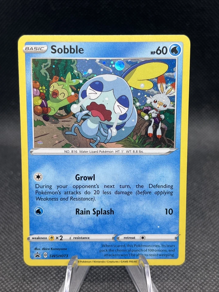 Pokemon TCG Sobble SWSH073 Sword & Shield Black Star Promo Cosmos Holo Card - Image 1 of 2