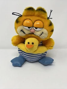 Dakin Garfield Plush Swimming Duck Float Stuffed Animal 1981 Vtg Tags - Picture 1 of 9