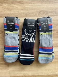 Lot Of 3 Boy's Youth Kid's M 11-2 Casual Stance Socks Mix 3 Pack=9 Pairs! - Picture 1 of 2