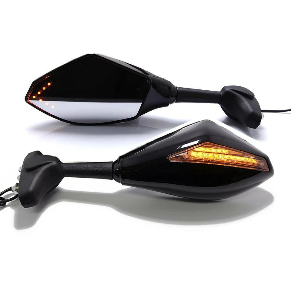 For Kawasaki Ninja ZX12R ZX10R ZX9R ZX6R Motorcycle LED Turn Signals Mirrors DMS - Image 1 of 4
