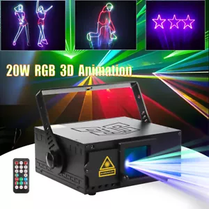 3D Animation RGB Full Color Laser Light DMX DJ Stage Effect Party Club Lights - Picture 1 of 11