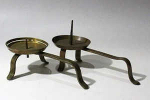 [Y] Japanischer buddhistischer Altar tragbarer Kerzenständer "SHOKUDAI" Handarbeit 2 Stück RAR - Bild 1 von 9