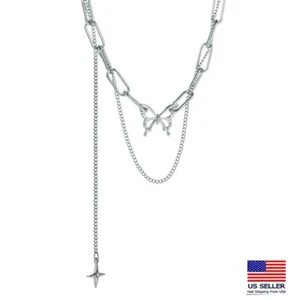 Fashion Women Winding Chain Jewelry Necklace Hollow Out Butterfly Pendant 1206 - Picture 1 of 7