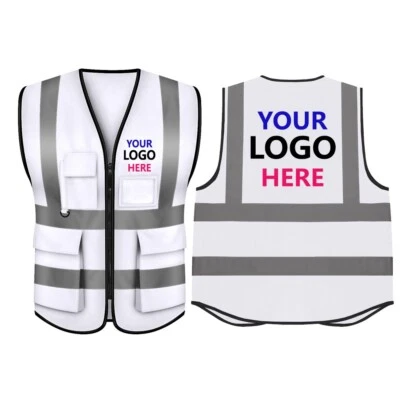 Chaleco de seguridad de alta visibilidad personalizado con 5 bolsillos tira reflectante ropa de trabajo Foto 1 de 4