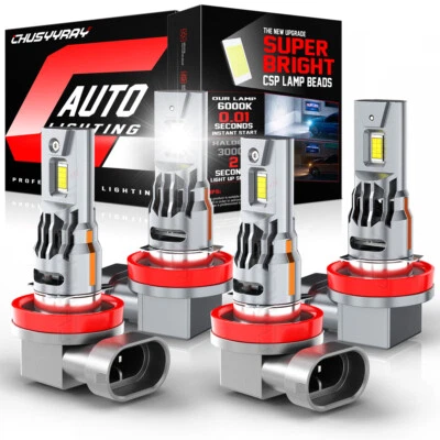 4X H9 H11 6000K LED Headlight Bulb High Low Beam for Toyota Tacoma 2016-2023 - Image 1 of 4