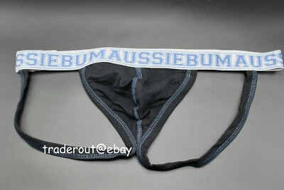 AussieBum Men black cotton Hunk jock strap jockstraps underwear size XL - Image 1 of 4