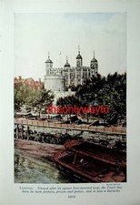 Tower Of London From Thames, (Tower Bridge On Reverse), Book Illustration