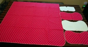 Fushia Cotton Flannel Receiving Blanket, 3 Shaped Burp Cloths, 2 Washcloths - Picture 1 of 4