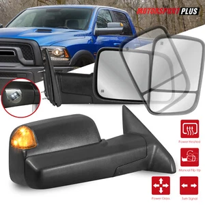 Pair Power Folding Heated Tow Mirrors For 2009-2017 Dodge Ram 1500 2500 3500 - Picture 1 of 11