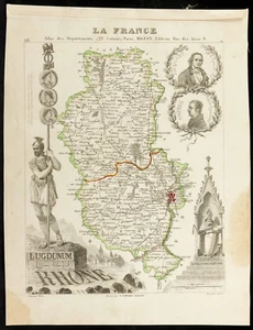 Carte ancienne département du Rhône / Migeon Vuillemin - Imagen 1 de 1