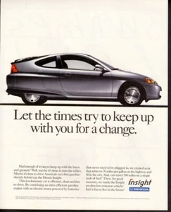Anuncio impreso vintage Honda Insight intenta mantener el ritmo coche híbrido gasolina-eléctrico 2000 - Imagen 1 de 1