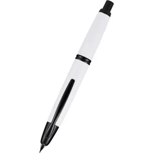 Pilot Vanishing Point Fountain Pen Namiki Black White Metal, Medium Nib 60747 - Picture 1 of 7