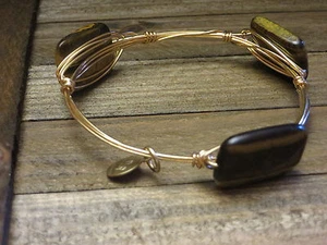 Brazalete Ojo de Tigre Alambre Enchapado en Oro $79 - Imagen 1 de 2