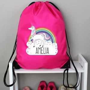 Personalised Children's Unicorn Pink PE Kit Bag. Gym. Swimming Bag. School. - Picture 1 of 3