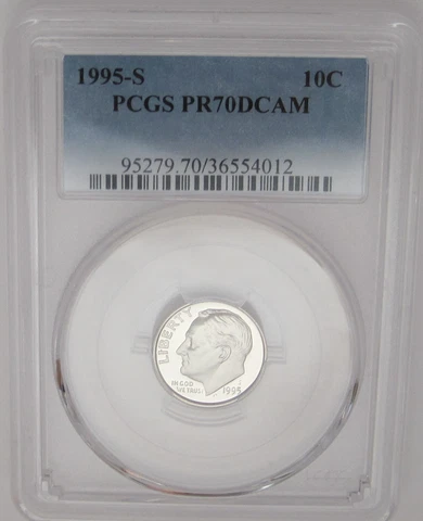 1995-S Roosevelt Dime PCGS PR70 DCAM - Perfect GEM Proof Deep Cameo Cover