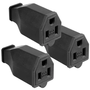 2-polig 3 Draht Erdungsstecker Buchse Verlängerungskabel gerade Klinge Stecker Ersatz - Bild 1 von 6