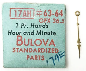 Bulova New 17AH GFX 36.5 Vintage Hour Hand Only Gold #63-64 NOS Original Package - Picture 1 of 3