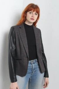 F+F Womens Knitted Blazer Jacket - Faux Fur Sleeves - Size 8 (D49) - Picture 1 of 5