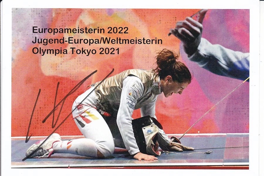 Leonie EBERT - Deutschland, Gold EM 2022 Fechten, Original-Autogramm! - Bild 1 von 1
