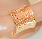 Bracelet rigide doré femme esclave haute manchette métal brillant Armband UX74