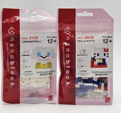Lot Of 2 New Nanoblock Japan Hello Kitty & Cinnamoroll Micro Sized Building Set - Image 1 of 4