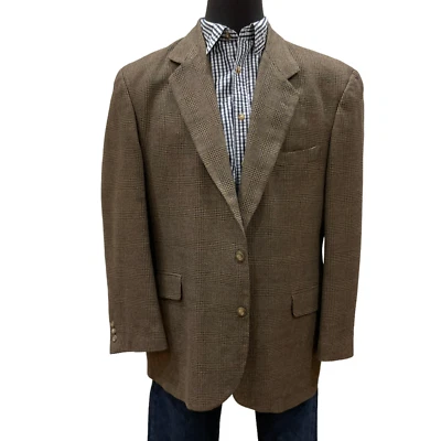 46R Cellini Glen Check Chaqueta deportiva para hombre Marrón Tweed Sarga Chaqueta Blazer de lana a cuadros Foto 1 de 4