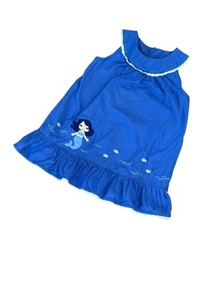 Gymboree 2009 圣托里尼系列蓝色美人鱼礼服鱼纽扣航海 2T — 第 1/4 张图片