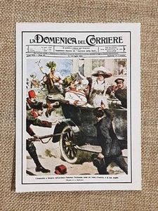 Figurina originale La Domenica del Corriere 1914 Attentato di Sarajevo WW1 - Picture 1 of 1