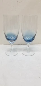 2 Mikasa Swirl Kobaltblau Wasser Weingläser 20 Unzen  - Bild 1 von 7