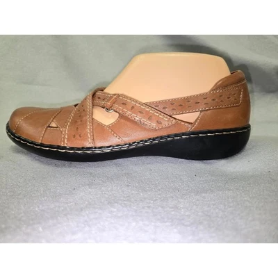 Женские коричневые кожаные туфли на плоской подошве с ремешками Mary Jane Clarks Bendables размер 9,5 М - Изображение 1 из 4