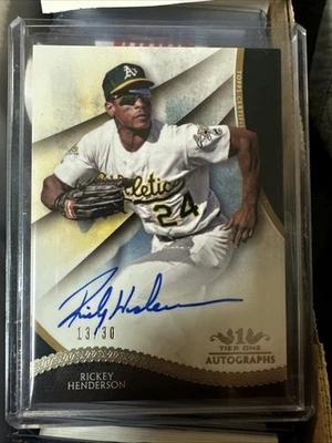 Autógrafos Topps Tier One 2017 Rickey Henderson/30 en tarjeta #t1a-rh Foto 1 de 2